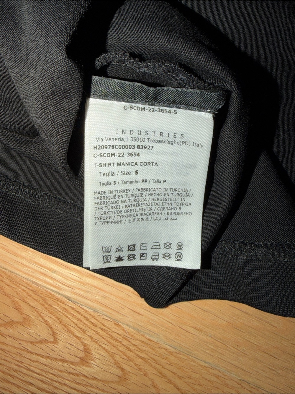 Moncler Black T-Shirt with Blue & White Graphic Panel - Picture 5 of 7
